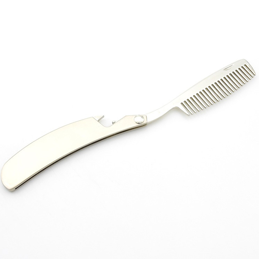 Mens Grooming Tools - Çinko Alaşımlı Sakal Tarakı, Katlanabilir, Küçük,