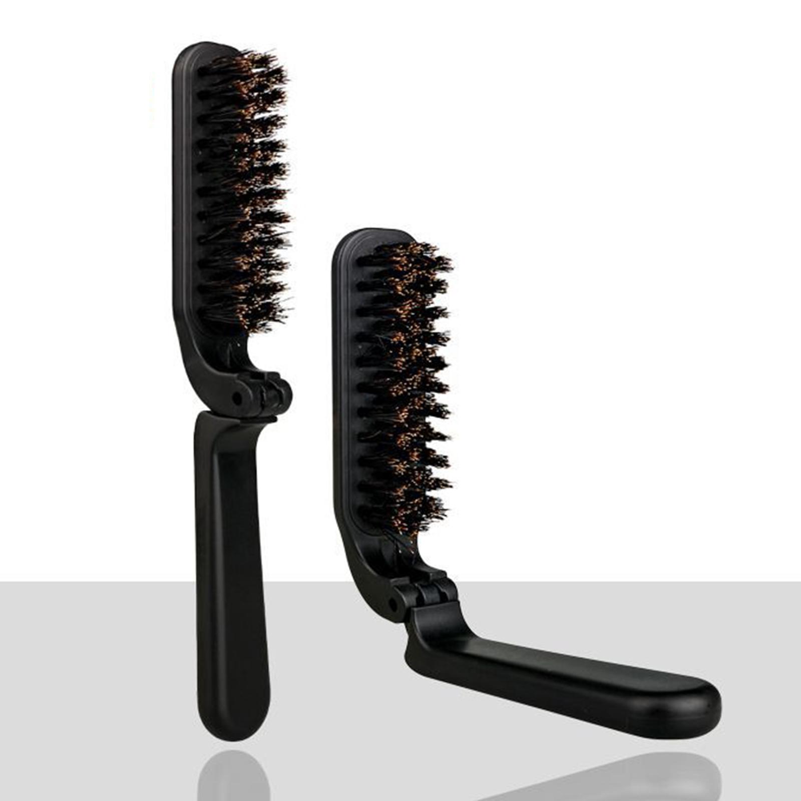 Men'S Grooming Barbershop - Siyah Şık Sakal Fırçası Katlanabilir Dökülme