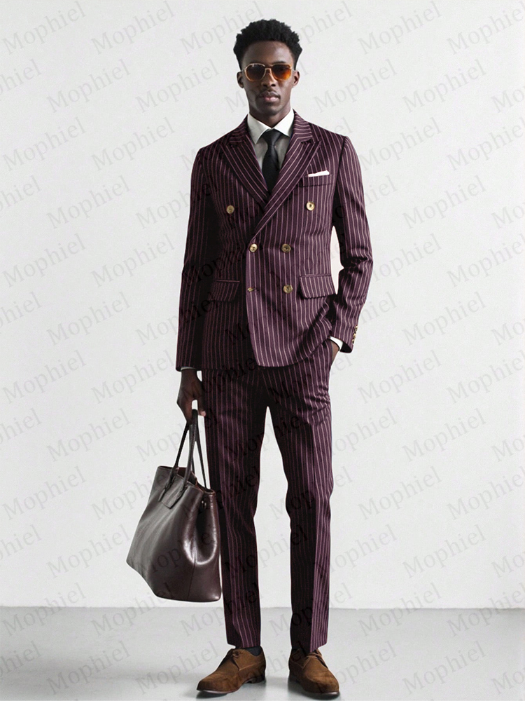 Bordo İnce Çizgili Erkek Takım - Men'S Grooming Jacket incelemesi ve fiyatı